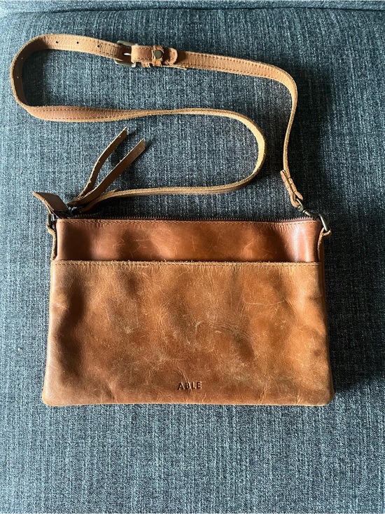 Able Handbags - Able Brown Leather Crossbody Bag